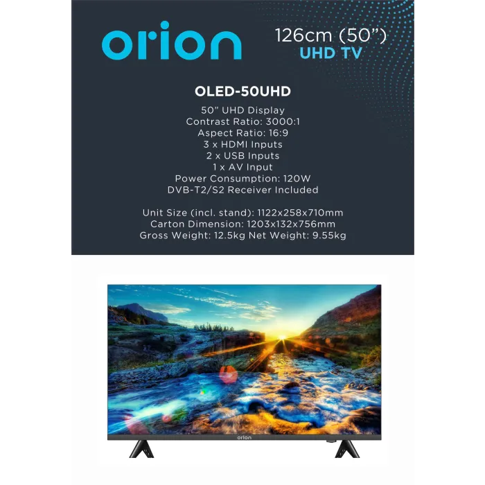 Orion 50-Inch UHD LED TV-OLED50UHD