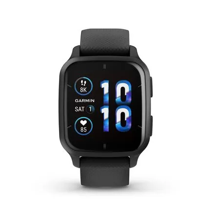 Garmin Venu Sq 2 - Music Edition Slate Bezel with Black Case and Silicone Band