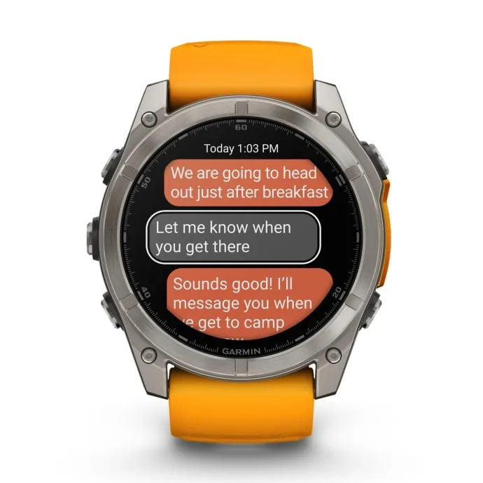 Garmin Fenix 8 51mm AMOLED Sapphire Multisport Smartwatch - Titanium/orange | PLU1181129