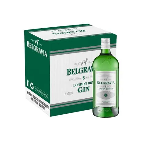 Belgravia London Dry Gin - 6 x 750ml Bottles