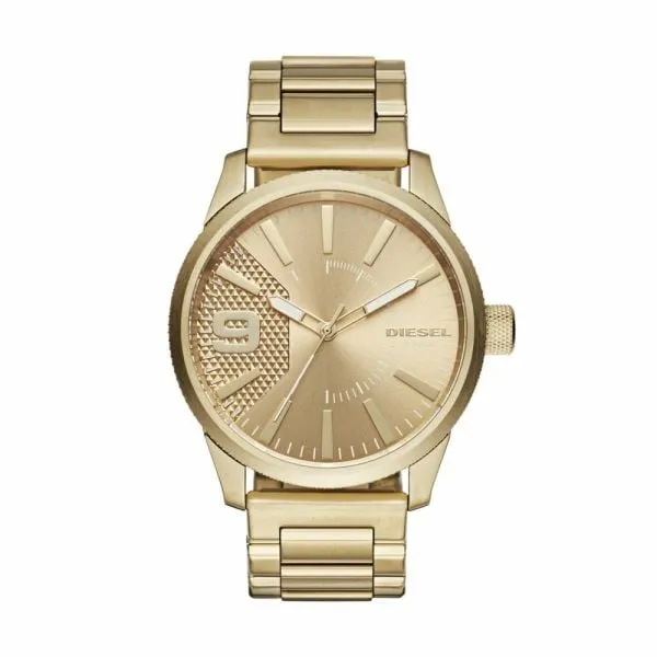 Diesel Men's Rasp Gold Round Stainless Steel Watch - DZ1761