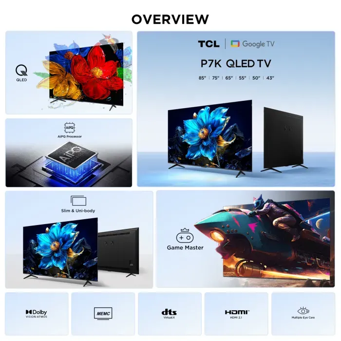 TCL 55-Inch QLED Google TV-55P7K