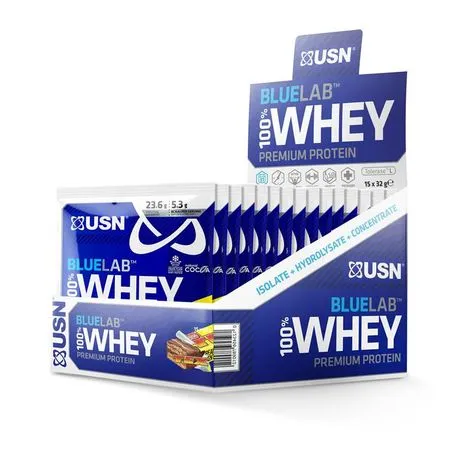 USN BLUELAB 100% Whey Protein Tex - 32 g x 15 Sachets