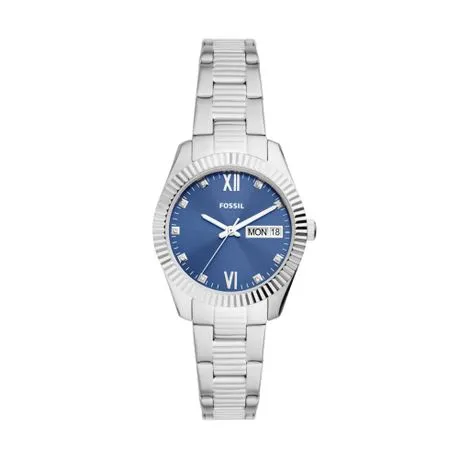 Fossil Scarlette Womens Silver Stainless Steel Watch - ES5197
