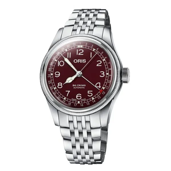 Oris Big Crown Pointer Date Red Dial Full Stainless Steel Watch