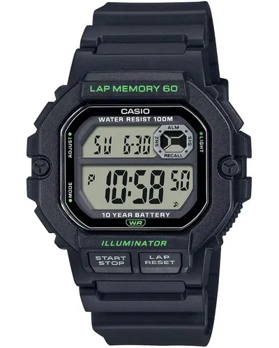 Casio Digital Lap Time Black Resin