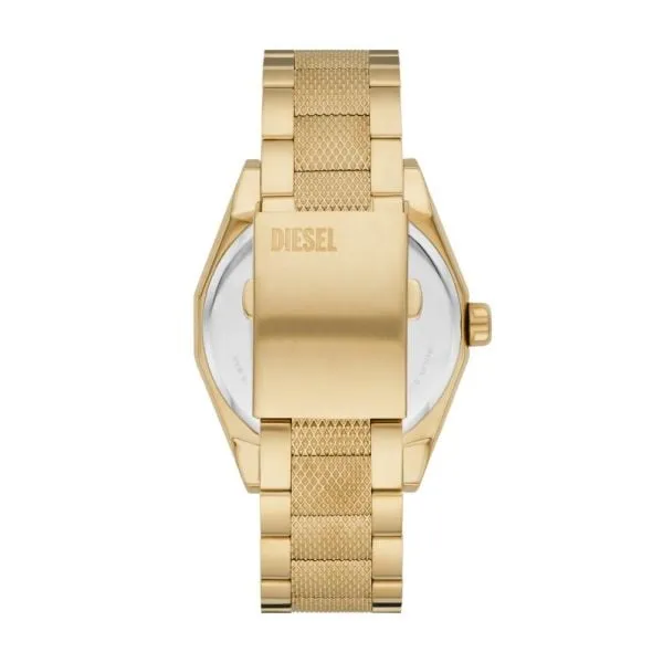 Diesel Scraper Three-Hand Gold-Tone Stainless Steel Watch - DZ2173