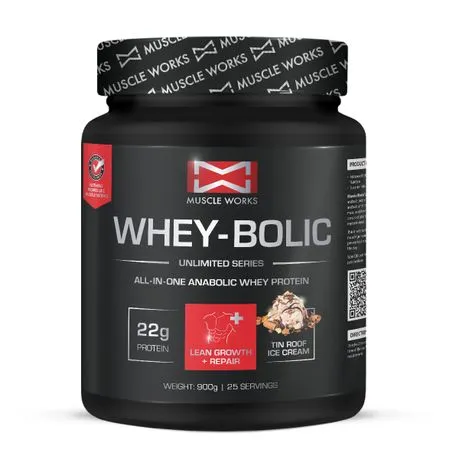 Muscle Works Whey-Bolic 900g Tin Roof Ice Cream