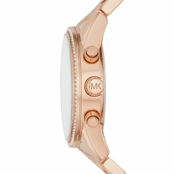 Michael Kors Women's Ritz Rose Gold Round Stainless Steel Watch - MK6357