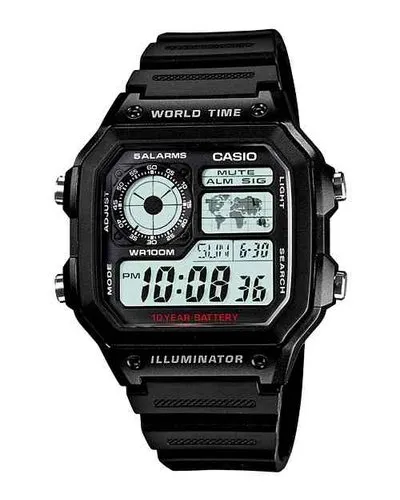 Casio AE-1200WH-1AV Watch with 10-Year Battery