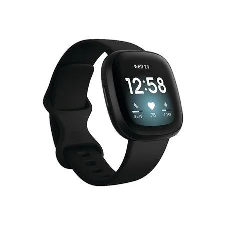 Fitbit Versa 3 Smartwatch - Black/Black Aluminum