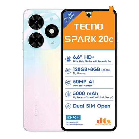 Tecno Spark 20C 4G Dual Sim 128GB - White