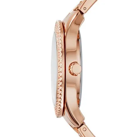 Fossil Ladies Stella Rose Stainless Steel Strap Watch - ES3590