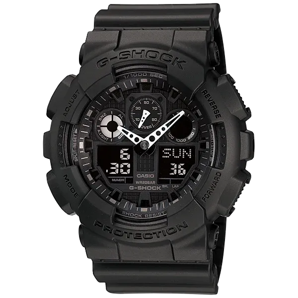 Casio G-Shock Mens 200m Standard GA-100-1A1DR Black