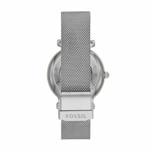 Fossil Women's Carlie Silver Round Stainless Steel Mesh Watch - ME3176