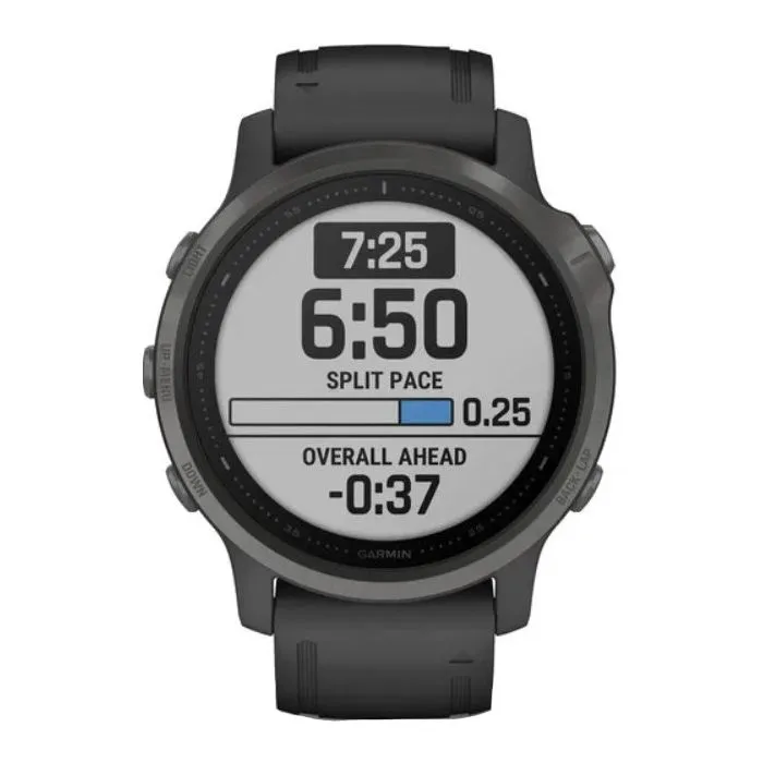 Garmin Fenix 6S Saphire Smartwatch - Carbon Gray Dlc, Black Band