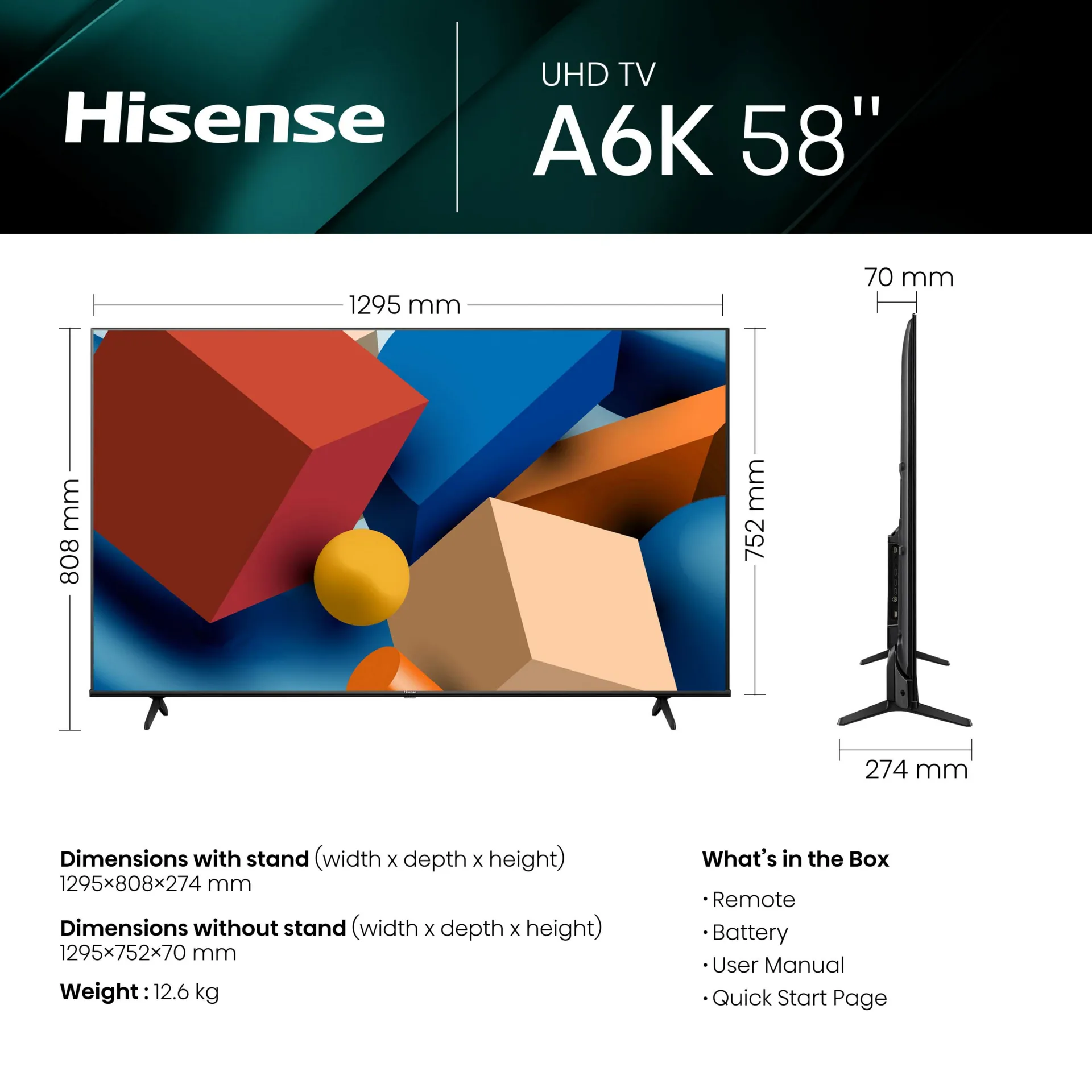 Hisense 58 inch A6K Series Direct LED UHD Smart