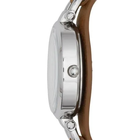 Fossil Ladies Georgia Brown Leather Strap Watch - ES3060