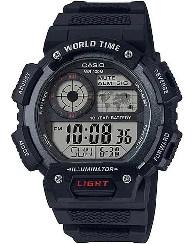 Casio World Time Digital Wrist Watch (Black)