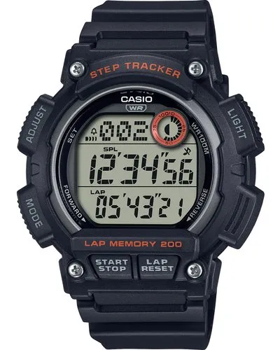 Casio Digital Lap Memory Black Resin