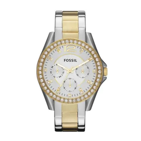 Fossil Ladies Riley Gold & Silver-Tone Stainless Steel Watch - ES3204