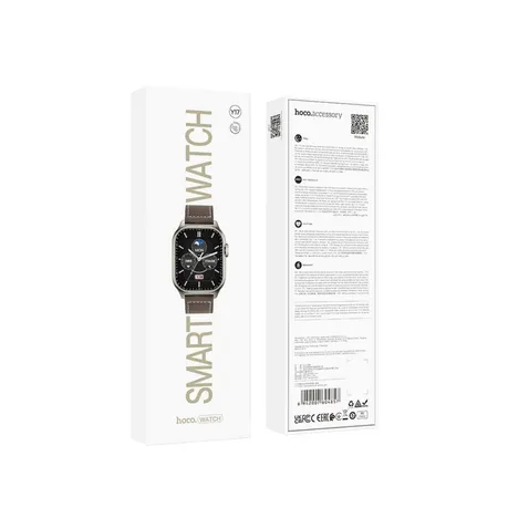 Hoco Y17 Smart Watch For Men - Genuine Leather