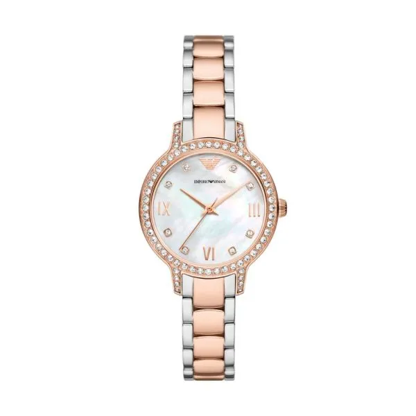 Emporio Armani Women's Three-Hand, Rose Gold-Tone Least 50% Recycled Stainless Steel Watch - AR11499