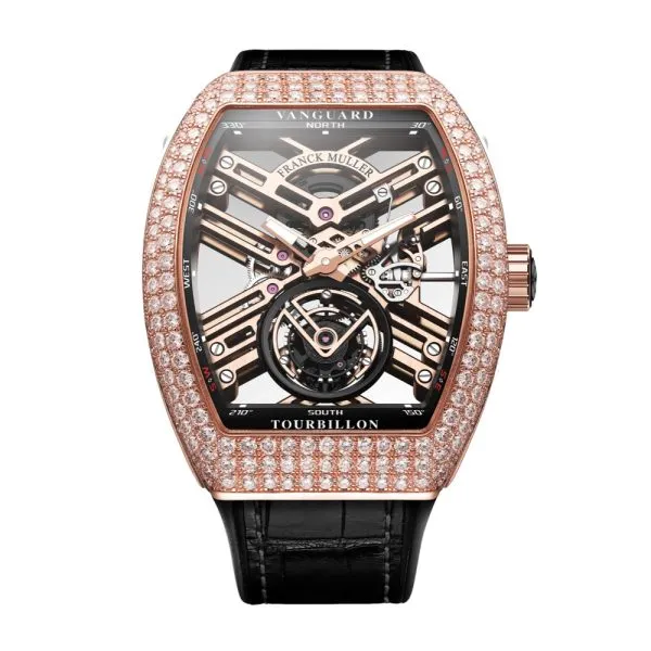 Franck Muller Skeleton Dial Diamond 18ct Rose Gold Watch