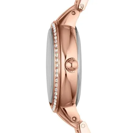 Fossil Ladies Virginia Rose Gold Stainless Steel Strap Watch - ES3284