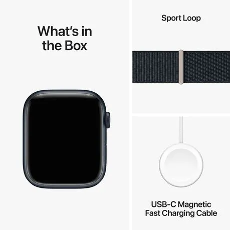 Apple Watch Series 9 GPS Silver Aluminium Case with Sport Loop (45mm)