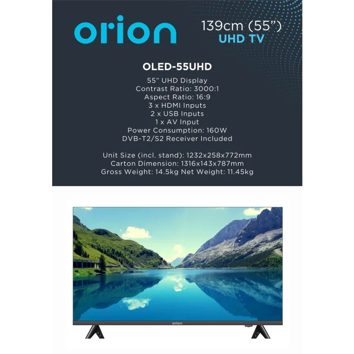 Orion 55-Inch UHD LED TV OLED55UHD