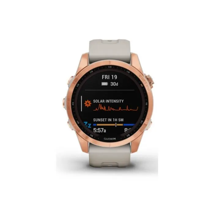 Garmin Fenix 7S Solar Smartwatch - Rose Gold With Light Sand Band