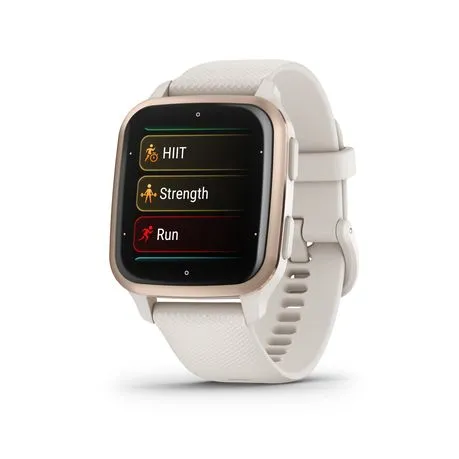 Garmin Venu Sq 2 -Music Edition Peach Gold Bezel with Ivory Case and Silicone Band