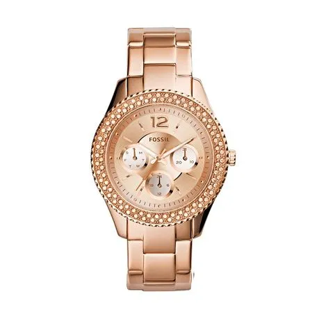 Fossil Ladies Stella Rose Stainless Steel Strap Watch - ES3590