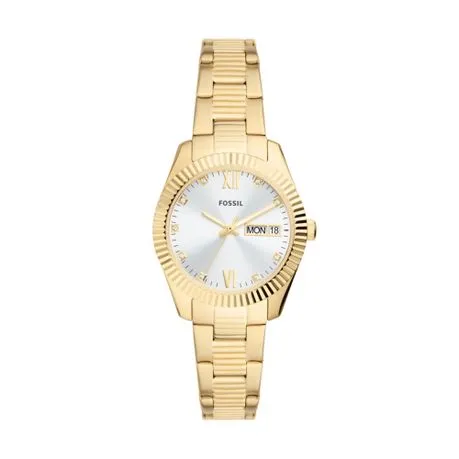 Fossil Scarlette Womens Gold Stainless Steel Watch - ES5199