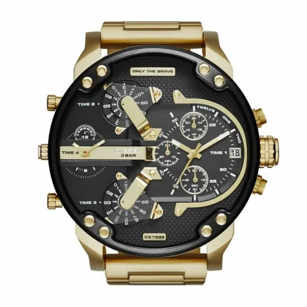 Diesel Men's Mr. Daddy 2.0 Gold Round Stainless Steel Watch - DZ7333