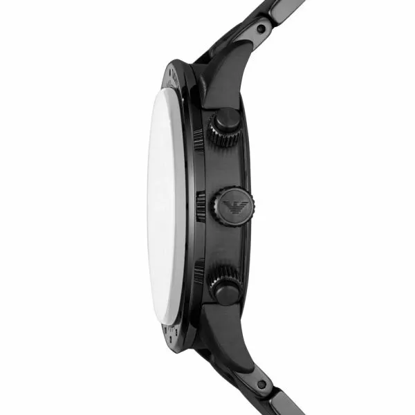 Emporio Armani Men's Mario Black Round Stainless Steel Watch - AR11242