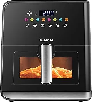 Hisense Air Fryer with Digital Touch Control and Visible Cooking Window, 8 Liter Capacity, Black