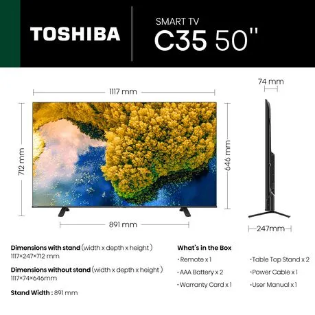 Toshiba 50-inch UHD Smart LED TV - 50C350LN