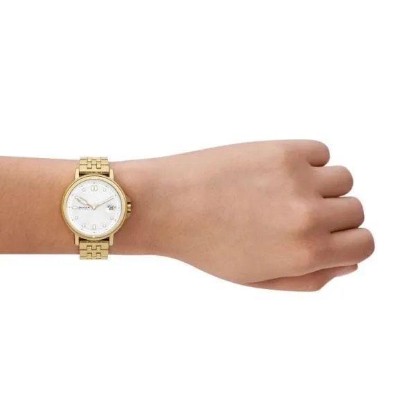 Skagen Women's Signatur Lille Sport Three-Hand Date Gold Stainless Steel Bracelet Watch - SKW3135