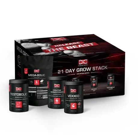 Muscle Works - 21 Day Muscle Growth Activator (4 x Products) Vanilla