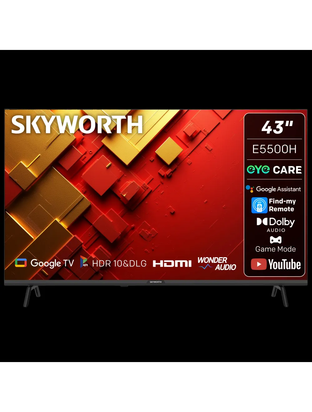 Skyworth 43"(109cm)full Hd Google L.e.d. Tv 43e5500h