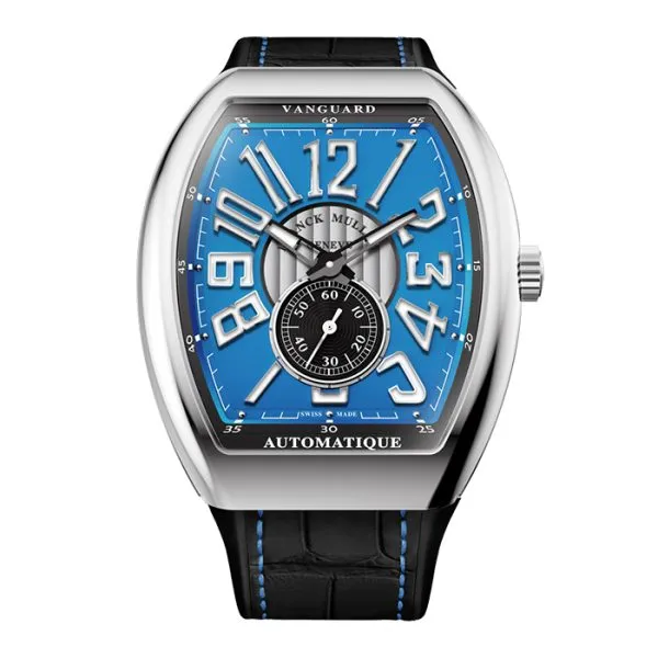 Franck Muller Vanguard 41 Vintage Blue Dial Stainless Steel Watch