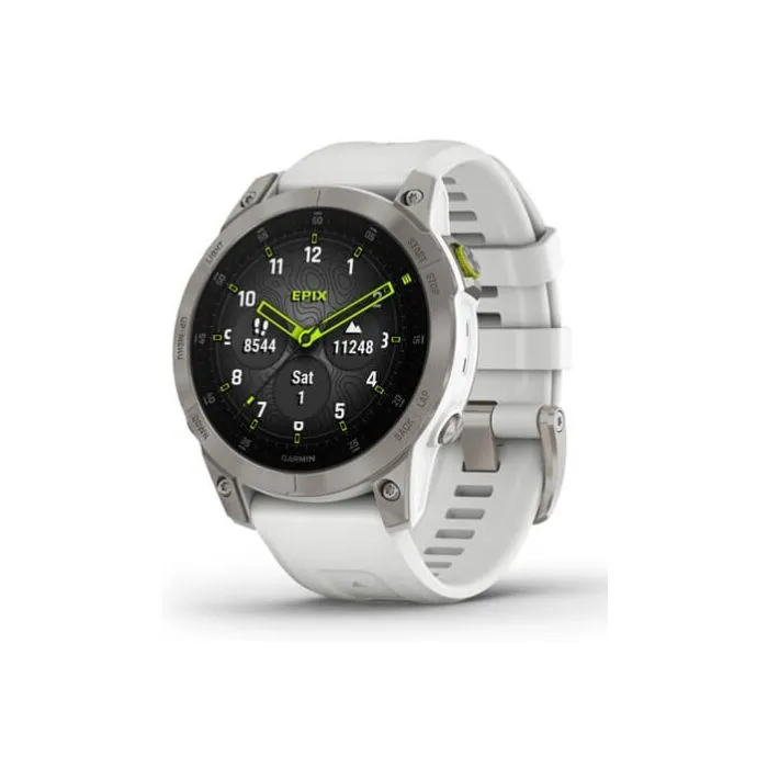 Garmin Epix Gen 2 Smartwatch - Titanium With Carrera White Silicone Band