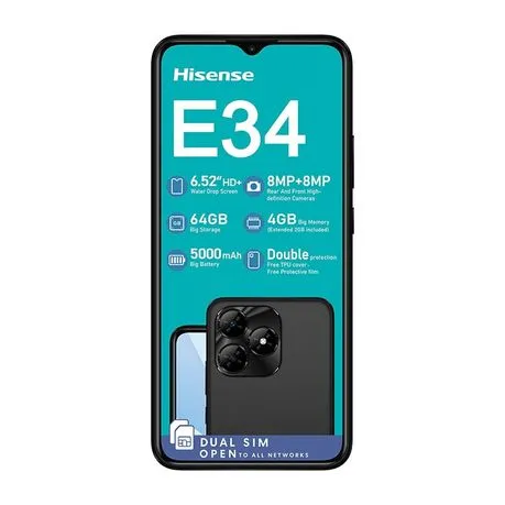 Hisense E34 4G Dual Sim 64GB - Black