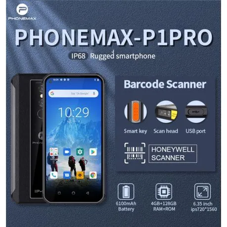 Phonemax P1 Pro Rugged Smartphone with Honeywell Barcode Scanner