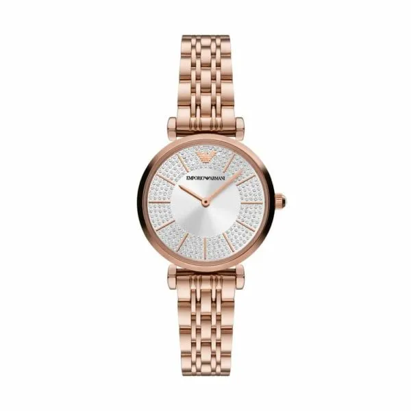 Emporio Armani Two-Hand Rose Gold-Tone Stainless Steel Watch - AR11446