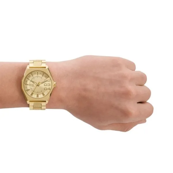 Diesel Scraper Three-Hand Gold-Tone Stainless Steel Watch - DZ2173