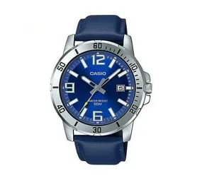 Casio Analog Blue Leather 50m D