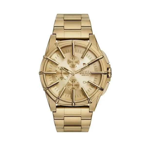 Diesel Framed Chronograph Gold-Tone Stainless Steel Watch - DZ4659